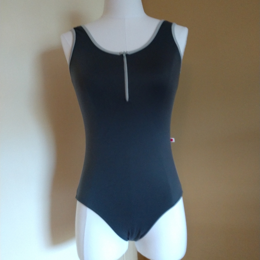 Grey and Blue Cora Yumiko leotard XL